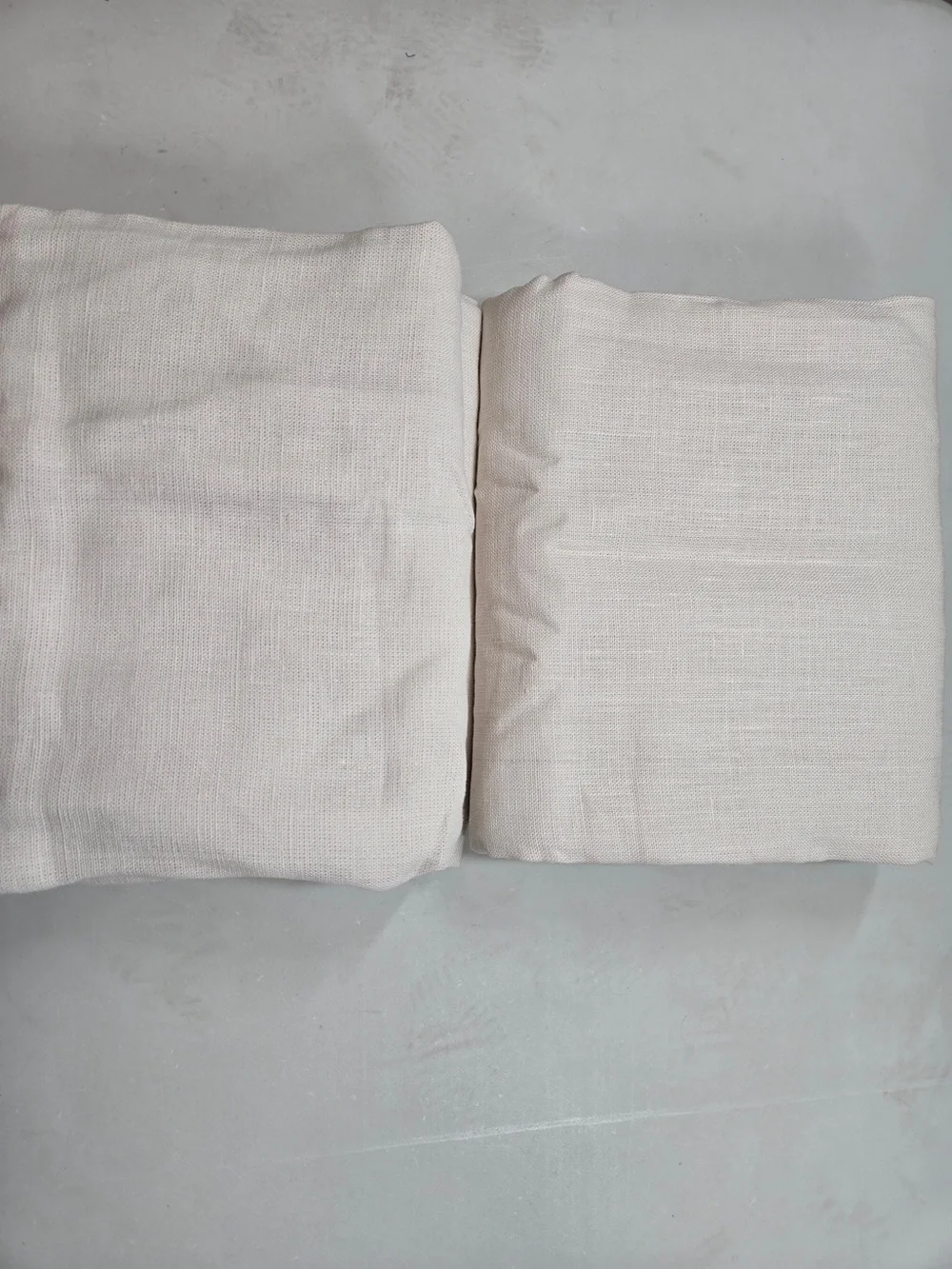 QUINCE Set Of 2 48x84 Heavyweight European Linen Curtains Sand 0148